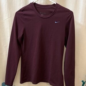 Nike Women's Burgundy Long Sleeve Tee